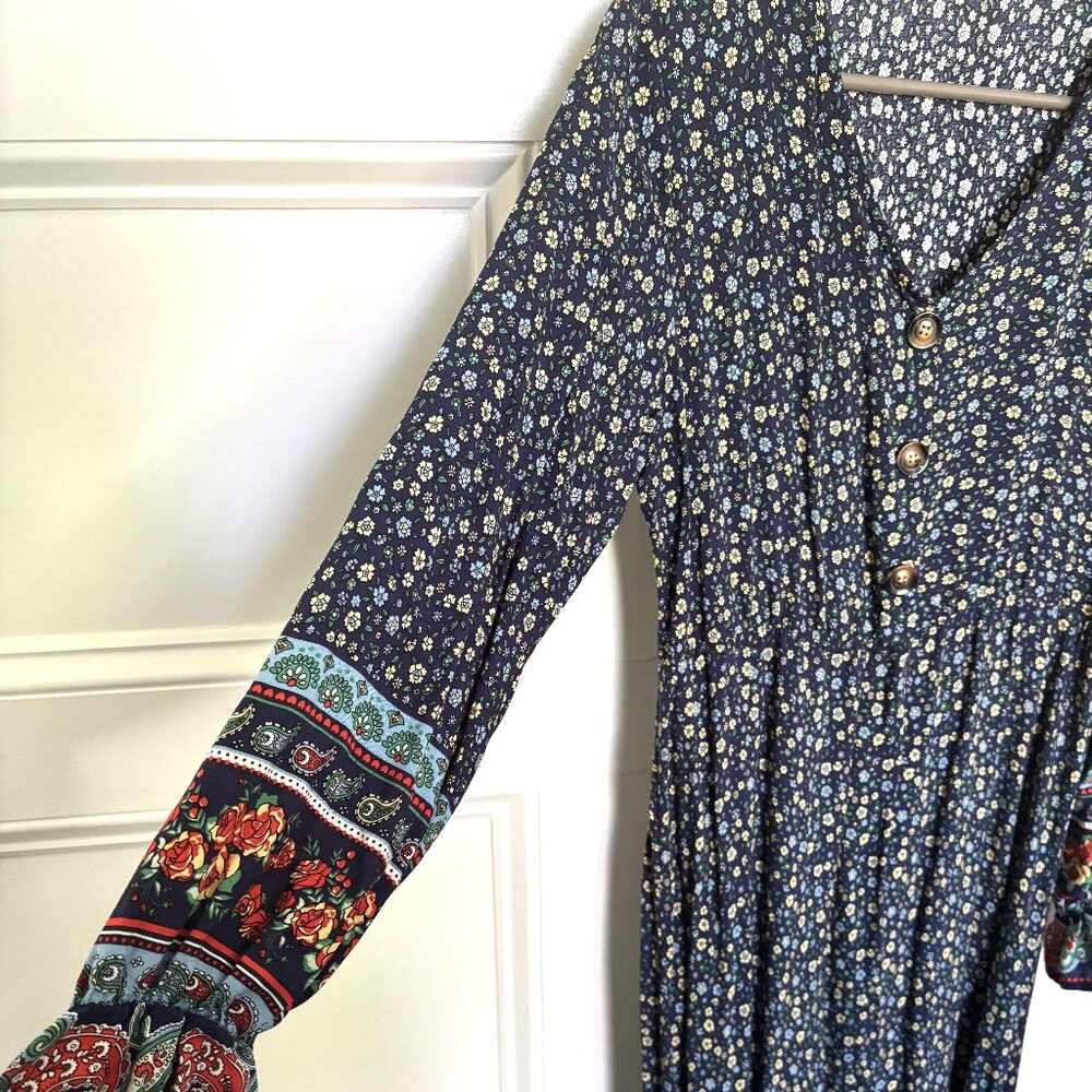 Floral long sleeves summer dress